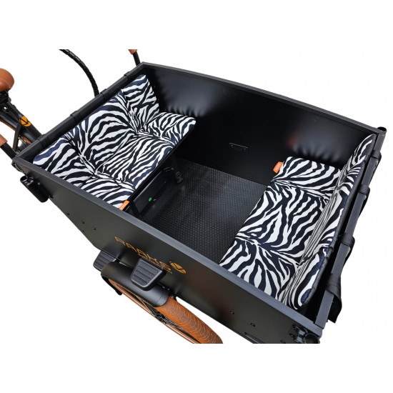 Raaks Bremerton cargo bike cushion set model Evi color zebra