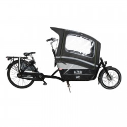 Rain tent suitable for Gazelle Cabby cargo bike color black (model: Plus)